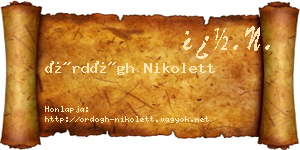 Ördögh Nikolett névjegykártya